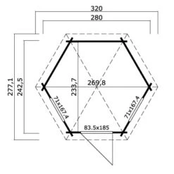 Lasita Maja Pavillion Inverness 44 Lichtgrau 280 Cm X 242 Cm 8 Lasita Maja Pavillion Inverness 44 Lichtgrau 280 Cm X 242 Cm -Outdoor Schirm Verkauf ss 44 4416002004 Grundriss